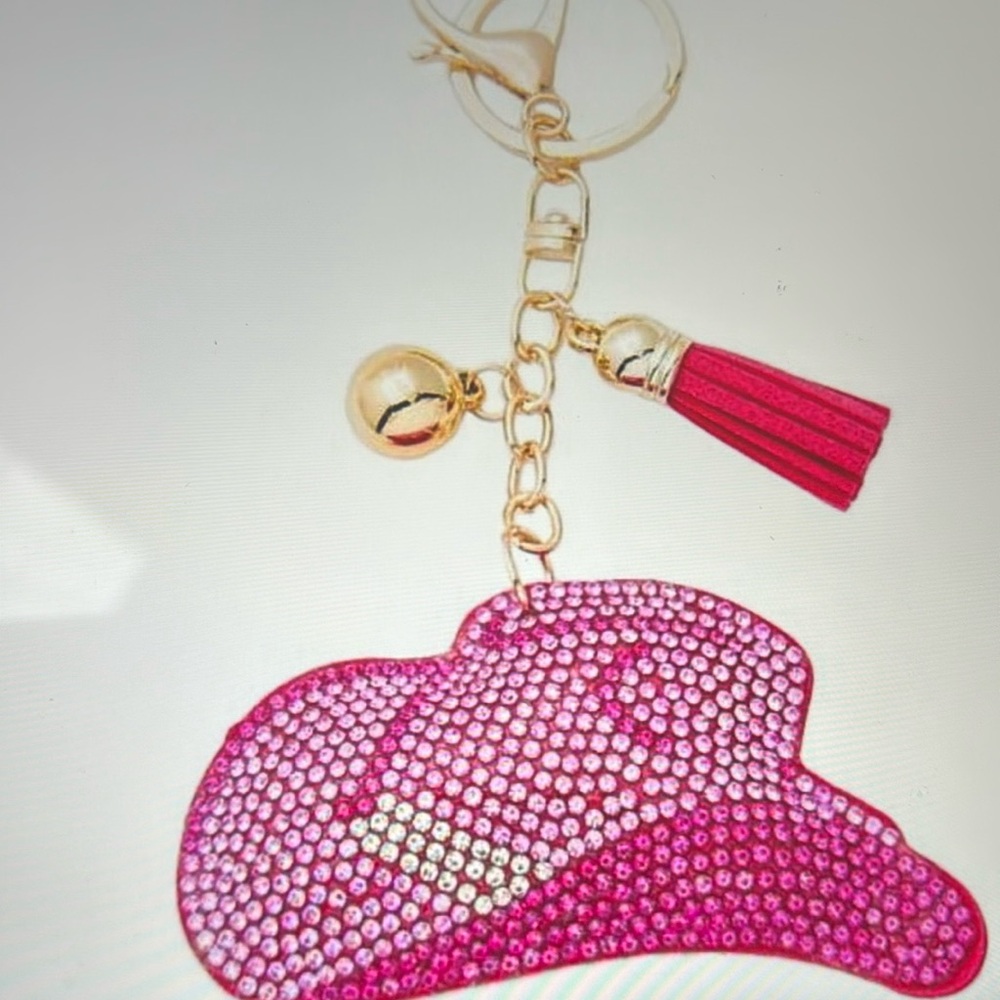π4/$20 Rhinestone Puffy cowgirl hat πΊ NEW bag charm ππ - Picture 1 of 4